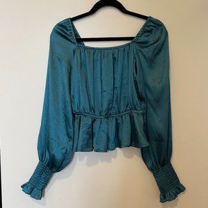 Express Silk Peplum Top